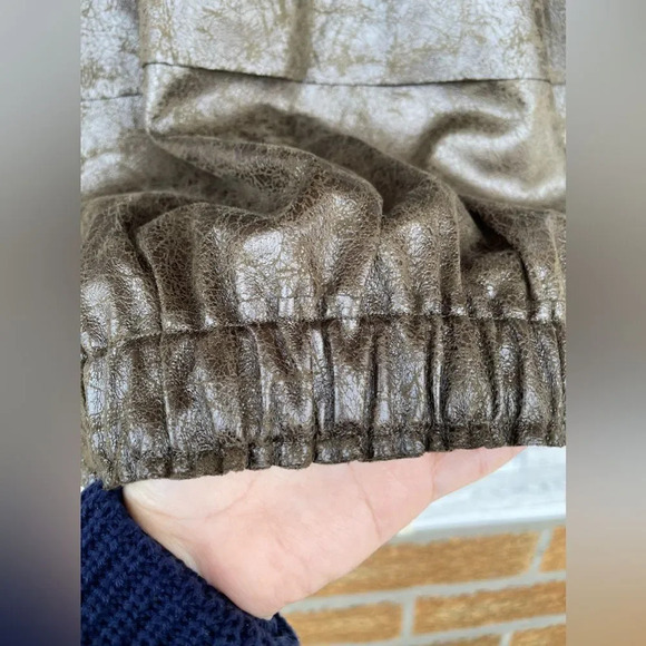 PLANET By LAUREN G VEGAN LEATHER CUT OUT METALLIC JACKET LARGE /1 - Picture 12 of 16